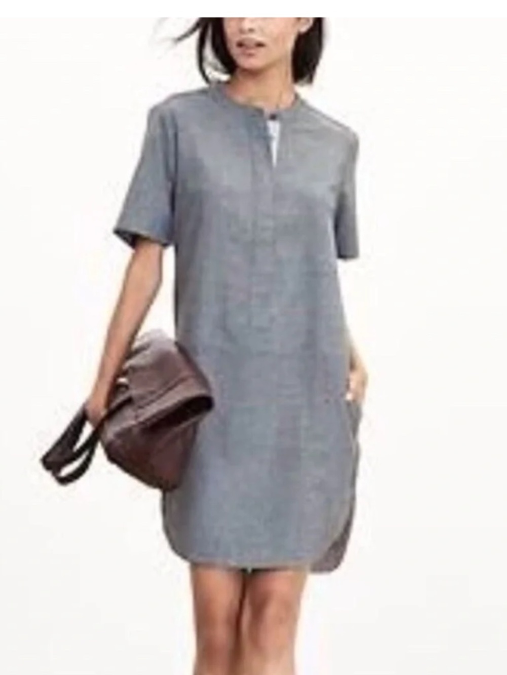 Banana Republic gray shift dress with pockets.